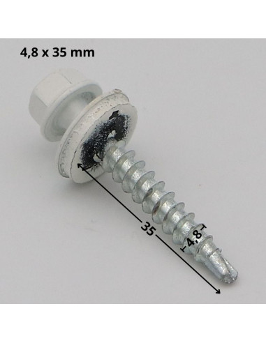 1 x Zelfborende schroef zeskantkop TH 4.8X35...
