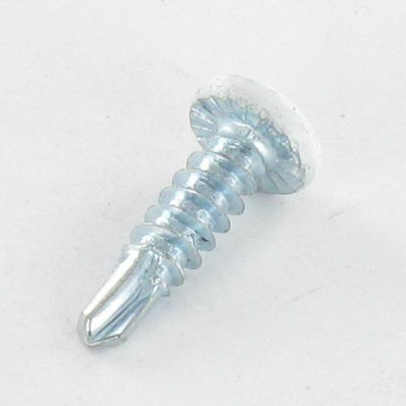 1 x Zelfborende schroef bol cilinderkop phillips 3.9X19 Wit verzinkt staal LAQ RAL9010 zuiver wit