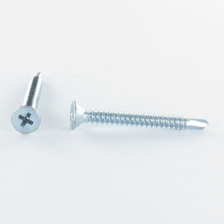1 x Zelfborende schroef gefreesde kop phillips 2,9 x 9,5 Wit verzinkt staal RAL9010 zuiver wit