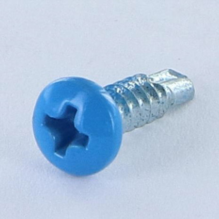 1 x Zelfborende schroef bol cilinderkop phillips 4.2X16 Wit verzinkt staal LAQ5012 POEDER