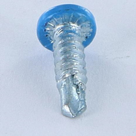 1 x Zelfborende schroef bol cilinderkop phillips 4.2X16 Wit verzinkt staal LAQ5012 POEDER