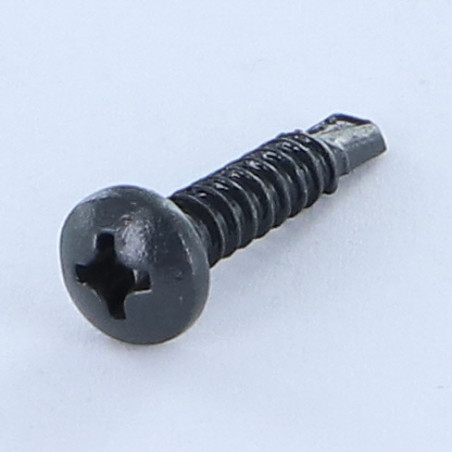 1 x Zelfborende schroef bol cilinderkop phillips 3.9X19 metaalplaat gaas Wit verzinkt staal LAQ RAL7016 antraciet grijs