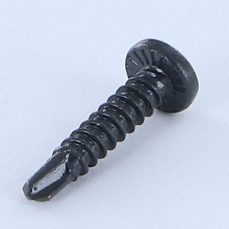 1 x Zelfborende schroef bol cilinderkop phillips 3.9X19 metaalplaat gaas Wit verzinkt staal LAQ RAL7016 antraciet grijs
