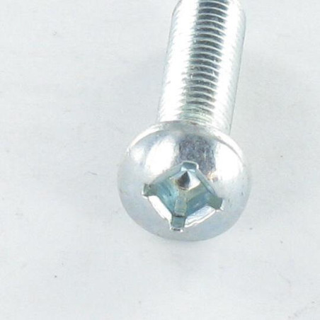 1 x Metalen schroeven cilindrische kop M5X12 Phillips vierkant QP2 Wit verzinkt staal
