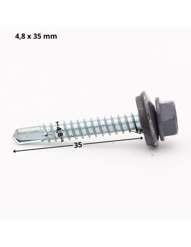 1 x Zelfborende schroef zeskantkop TH 4.8X35...