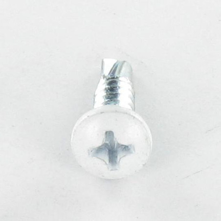 1 x Zelfborende schroef bol cilinderkop phillips 4.8X19 metaalplaat gaas Wit verzinkt staal RAL9010 zuiver wit