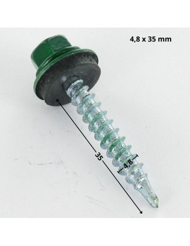 1 x Zelfborende schroef zeskantkop TH 4.8X35...