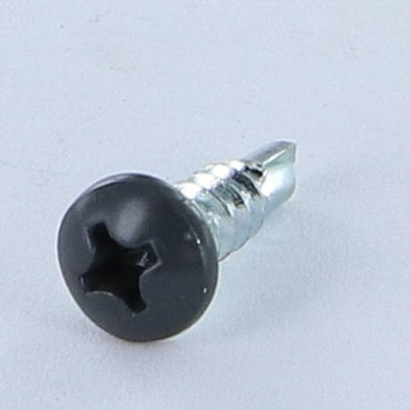 1 x Zelfborende schroef bol cilinderkop phillips 3.9X13 Wit verzinkt staal RAL7016 antraciet grijs