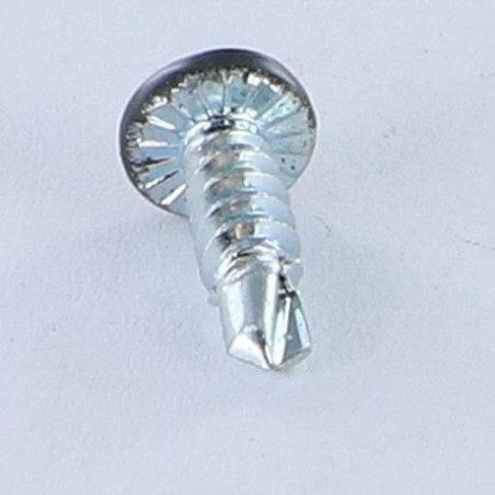 1 x Zelfborende schroef bol cilinderkop phillips 3.9X13 Wit verzinkt staal RAL7016 antraciet grijs