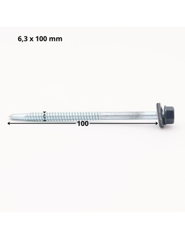 1 x Zelfborende schroef zeskantkop TH 6,3 x 100...