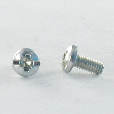 1 x Metalen schroeven Brede bol cilinderkop Pozi met split M3.5X4.7 A/CHANF Wit verzinkt staal