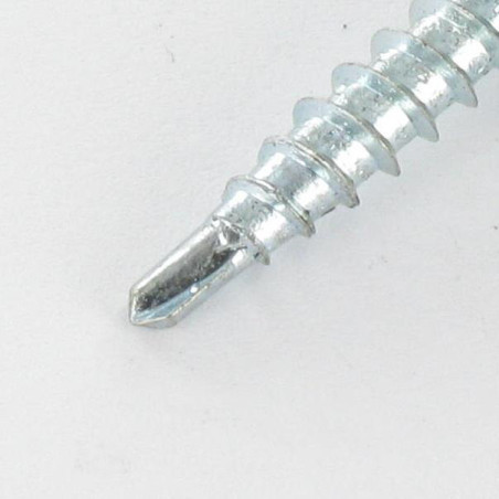 1 x Zelfborende schroef zeskantkop TH 4.8X35 Afdichtingsring met neopreen epdm afdichting Wit verzinkt staal RAL9005