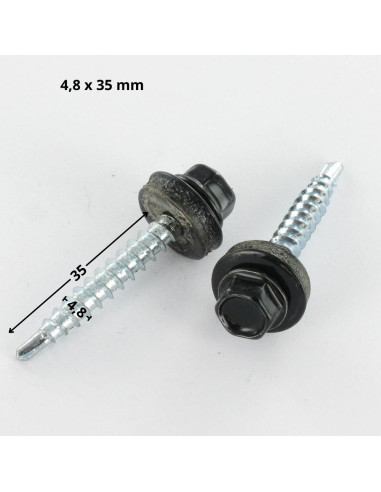 1 x Zelfborende schroef zeskantkop TH 4.8X35...