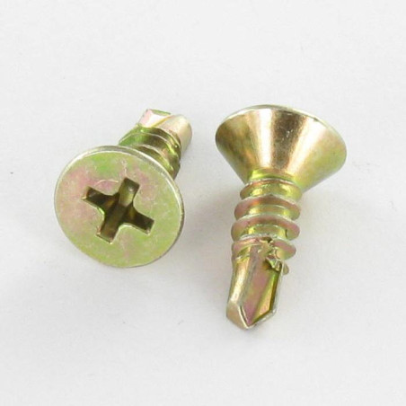 1 x Zelfborende schroef gefreesde kop phillips 2,9 x 9,5 Wit verzinkt staal RAL8019 grijsbruin