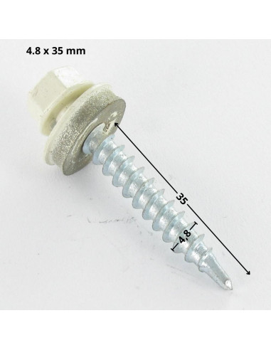 1 x Zelfborende schroef zeskantkop TH 4.8X35...