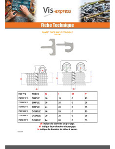 Spijkerclip CLIPS dubbel voor Kabel van 16 Nylon 2