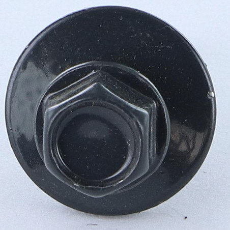1 x Zelfborende schroef zeskantkop TH 5,5X25 Afdichtingsring met neopreen epdm afdichting Wit verzinkt staal RAL7016