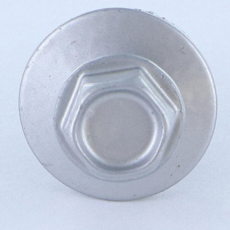 1 x Zelfborende schroef zeskantkop TH 5,5X25 Afdichtingsring met neopreen epdm afdichting Wit verzinkt staal RAL9006 wit