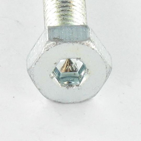 1 x Metalen schroeven zeskantkop TH + sleutel van 4 M6X35 Wit verzinkt staal