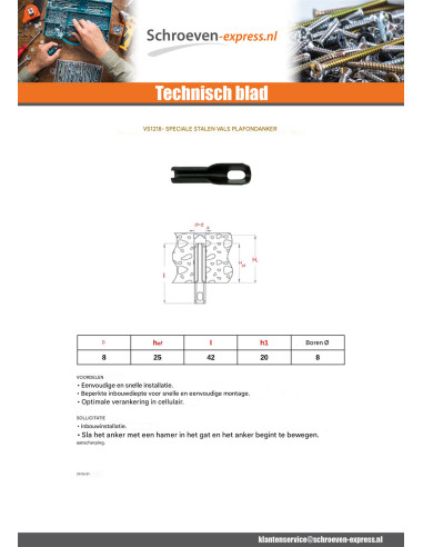 1 x Plug voor PLAFOND en VERLICHTING 8X42