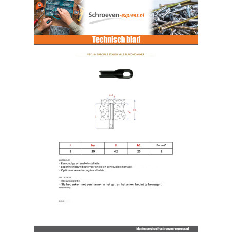 1 x Plug voor PLAFOND en VERLICHTING 8X42