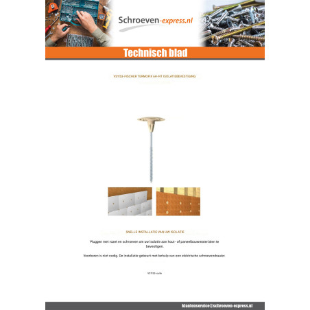 1 x Plug en Schroeven Fischer ISOLEREND 6H-NT 6X260