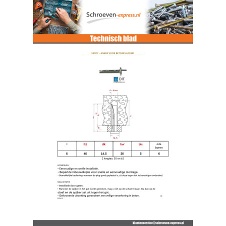 1 x Plug voor PLAFOND Beton 6X35