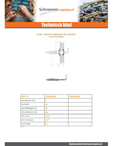 1 x Metalen plug 4X38 to Schroefduim Wit...