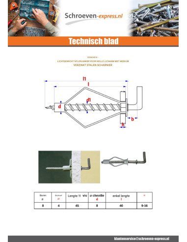 1 x Plug Nylon 8X40 met Schroefduim GEMIDDELD...