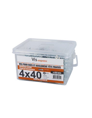 1 x Emmer met 455 Houtschroeven 4X40 gefreesde...