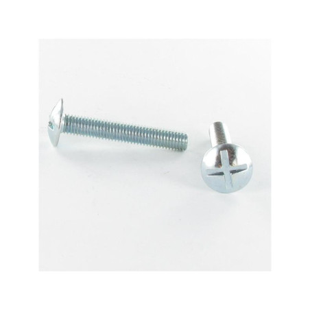 1 x Schroeven Bolkop breed rond split in kruis M4X30 volledige draad RVS A2