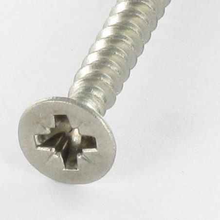 1 x Agglo houtschroeven gefreesde kop Pozi PZ8 6X45 volledige draad A4 RVS