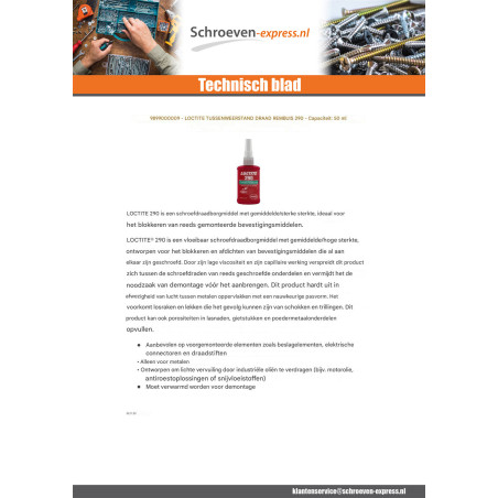 1 x Remdraad middelsterkte Loctite 290