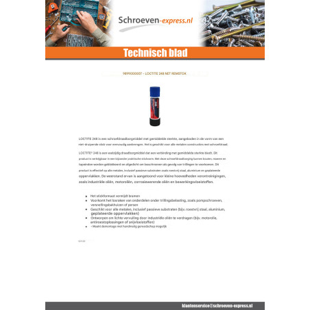 1 x Remdraad middelsterkte Loctite 248