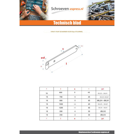 1 x Puntige duimheng voor draaibare luiken 18X300 Bichromaat