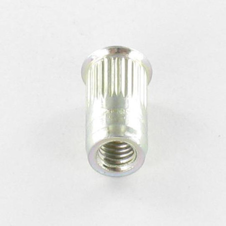 1 x Blinde moer Wit verzinkt staal M6 9X15.5 kop verlaagd