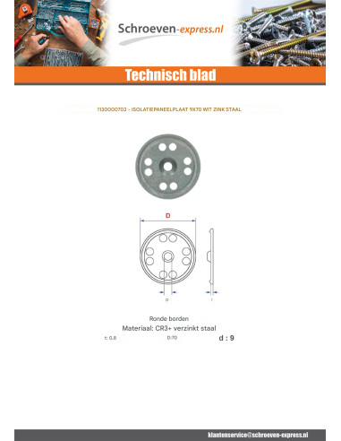 1 x BROCHURE TEKEN ISOLEREND 9X70 Wit verzinkt...