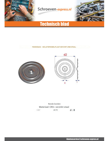 1 x BROCHURE TEKEN ISOLEREND 8X70 Wit verzinkt...