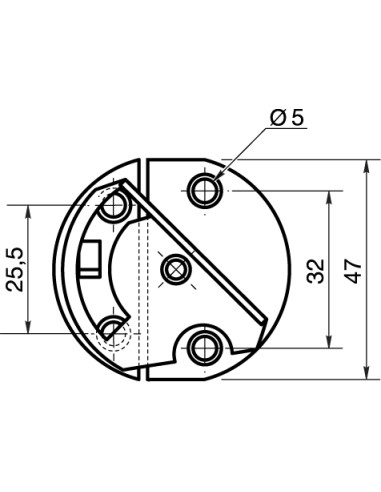 1 x Tafelbeslag rond diameter 47 Wit verzinkt...