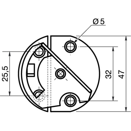 1 x Tafelbeslag rond diameter 47 Wit verzinkt staal 2 stuks