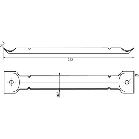 1 x VERSTEVIGING van TAFEL lengte 222 Wit verzinkt staal