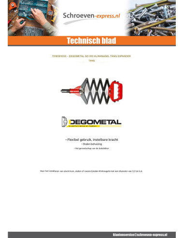 1 x DEGOMETAL GO blindklinktang 810