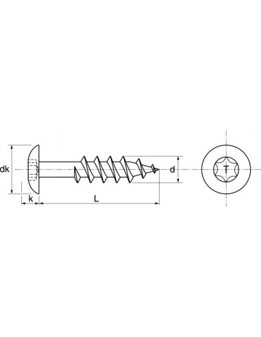 1 x Gevelschroef TORX T20 5,5X70 kopdiameter...