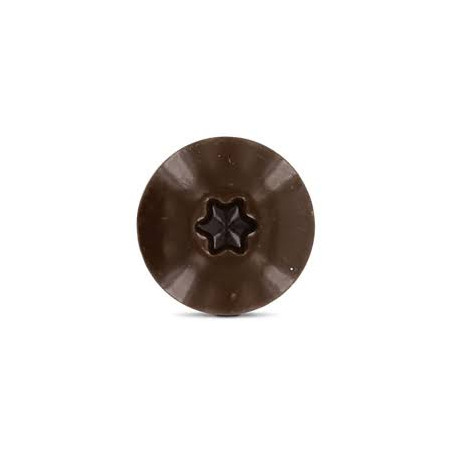 1 x Gevelschroef TORX T20 5.5X45 kopdiameter 12.3 RVS A2 RAL8014 sepia bruin