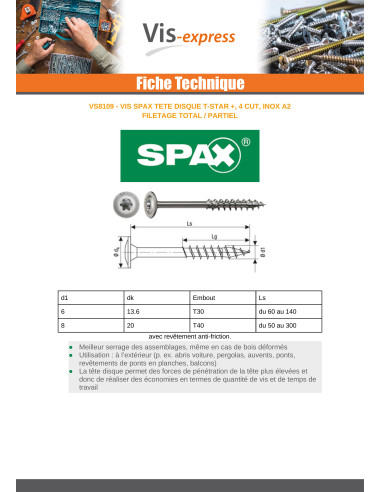 1 x SPAX Houtconstructieschroef schrijfkop RVS...