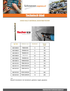 Fischer boor MEERDERE MATERIALEN 8/80/120 2