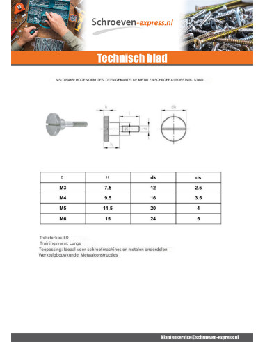 1 x Metalen schroeven kartelschreof split vorm...