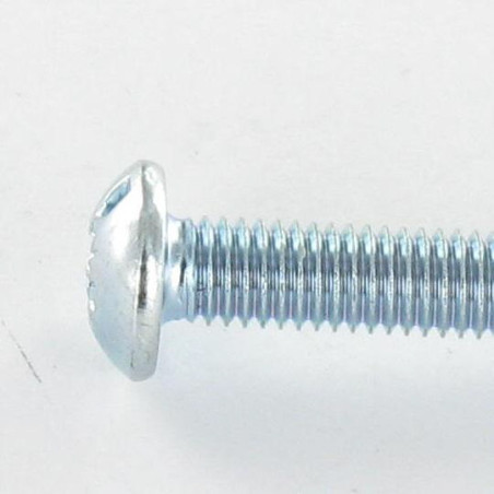 1 x Metalen schroeven kop bollig Groot Pozi PZ7 / split M5X16 Wit verzinkt staal