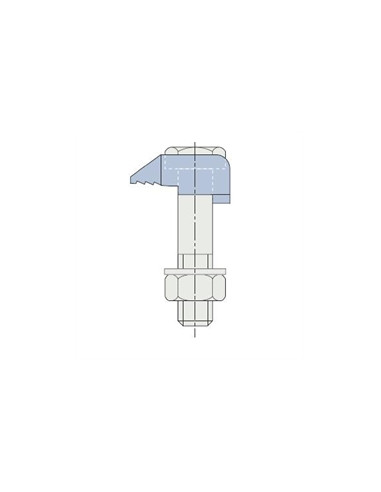1 x PAD LINDAPTER Type to KORT M16 Wit verzinkt...