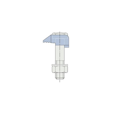 1 x PAD LINDAPTER Type to KORT M16 Wit verzinkt staal